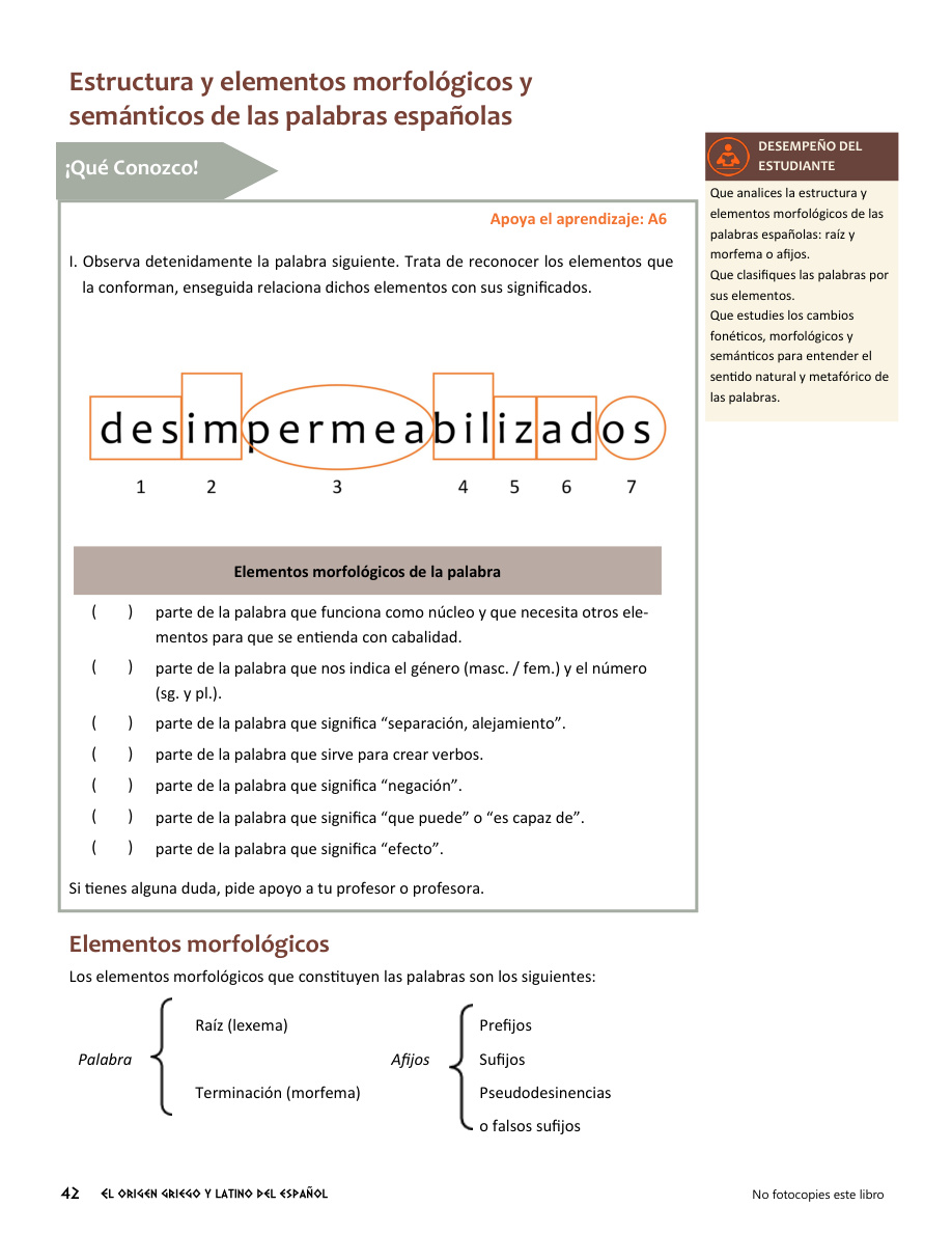Página 1 de la muestra digital de El origen griego y latino del español